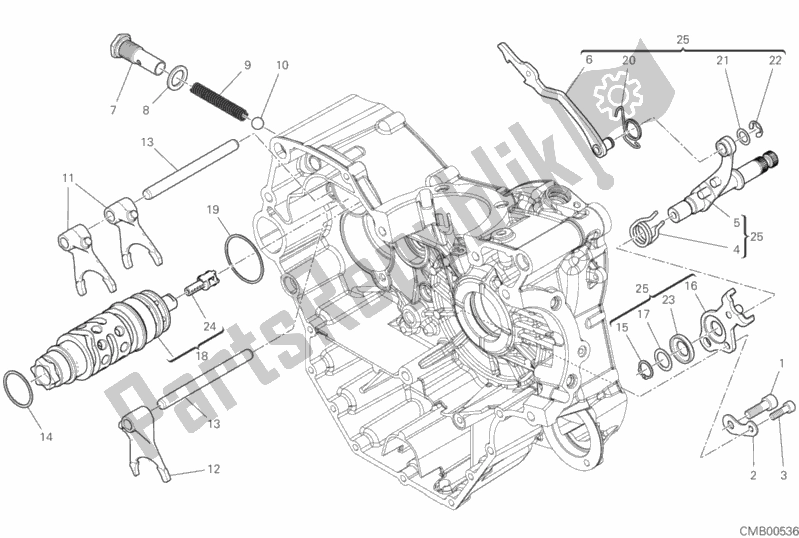 Todas as partes de Mecanismo De Mudança De Marcha do Ducati Multistrada 950 S Touring 2020